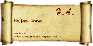 Hajas Anna névjegykártya