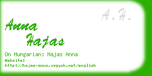 anna hajas business card